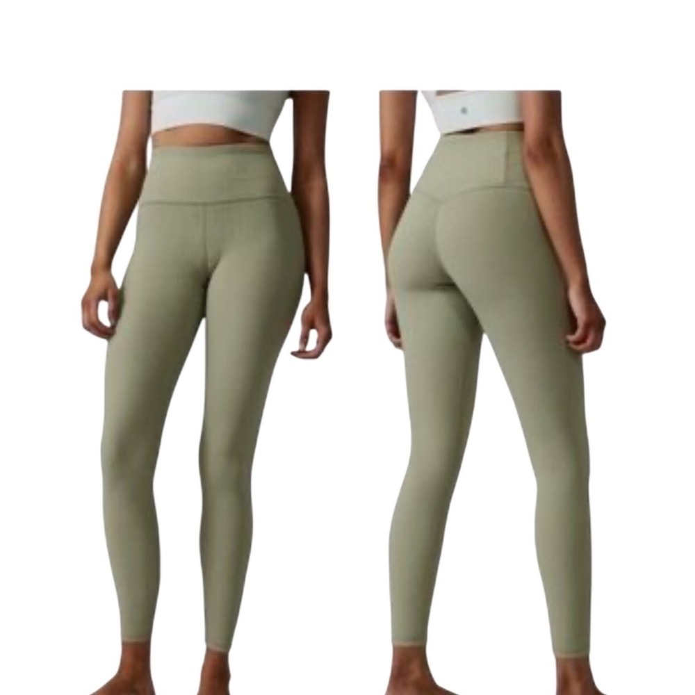 Athleta Elation Rib Tight XS Eucalyptus Olive Green High Rise Yoga Leggings